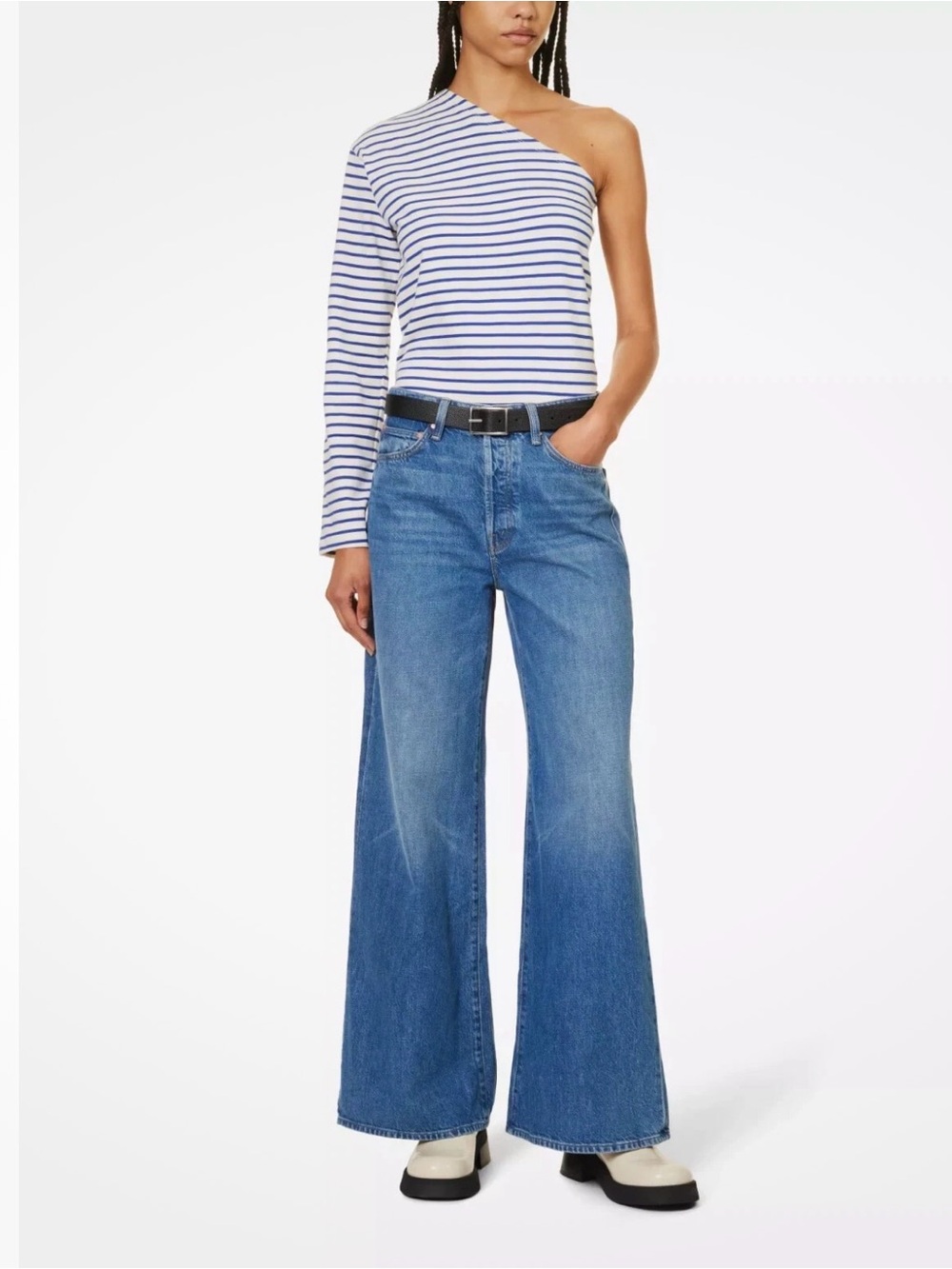 MOTHER SUPERIOR Jeans Ditcher Roller Sneak Hit the Ground Running Blue Size 24